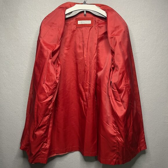 Evan Davies II Red Silky Pig Suede Blazer Jacket For Women 42/22W - Picture 9 of 15